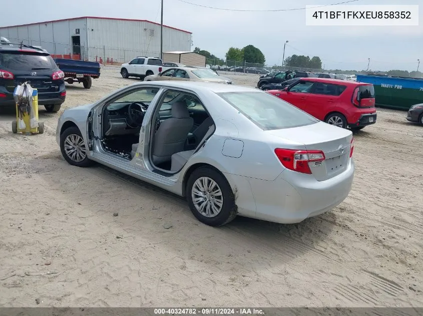 2014 Toyota Camry L VIN: 4T1BF1FKXEU858352 Lot: 40324782