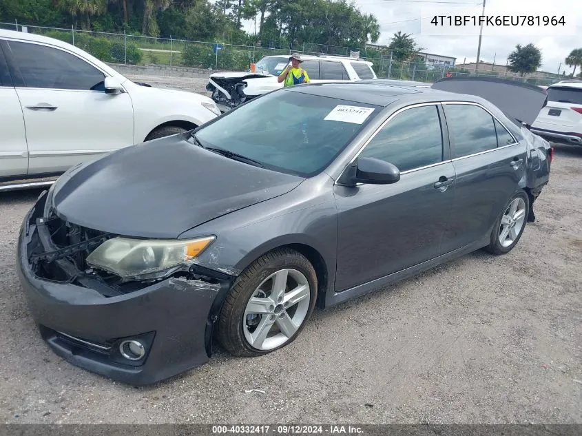 2014 Toyota Camry L/Se/Le/Xle VIN: 4T1BF1FK6EU781964 Lot: 40332417