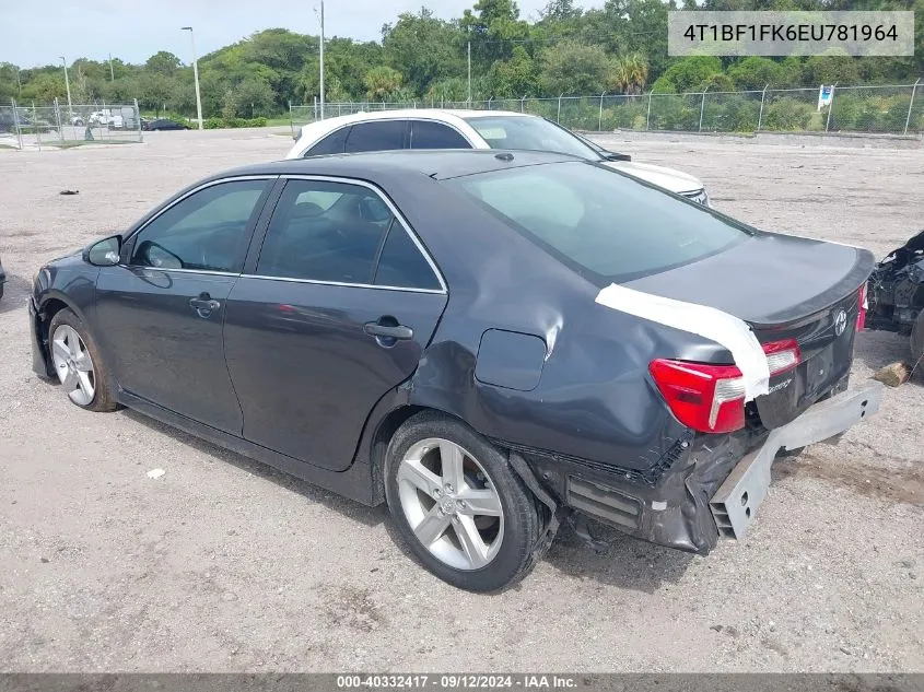 2014 Toyota Camry L/Se/Le/Xle VIN: 4T1BF1FK6EU781964 Lot: 40332417