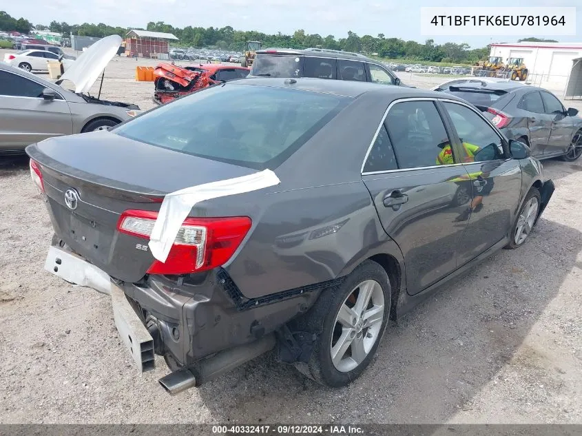 2014 Toyota Camry L/Se/Le/Xle VIN: 4T1BF1FK6EU781964 Lot: 40332417