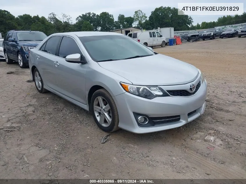 2014 Toyota Camry Se VIN: 4T1BF1FK0EU391829 Lot: 40335085