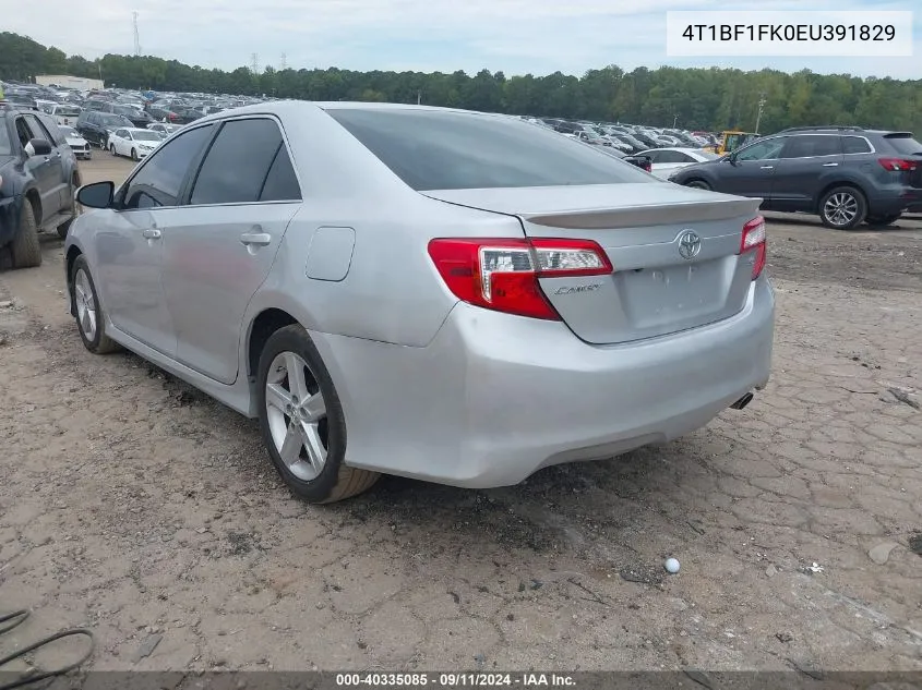 2014 Toyota Camry Se VIN: 4T1BF1FK0EU391829 Lot: 40335085