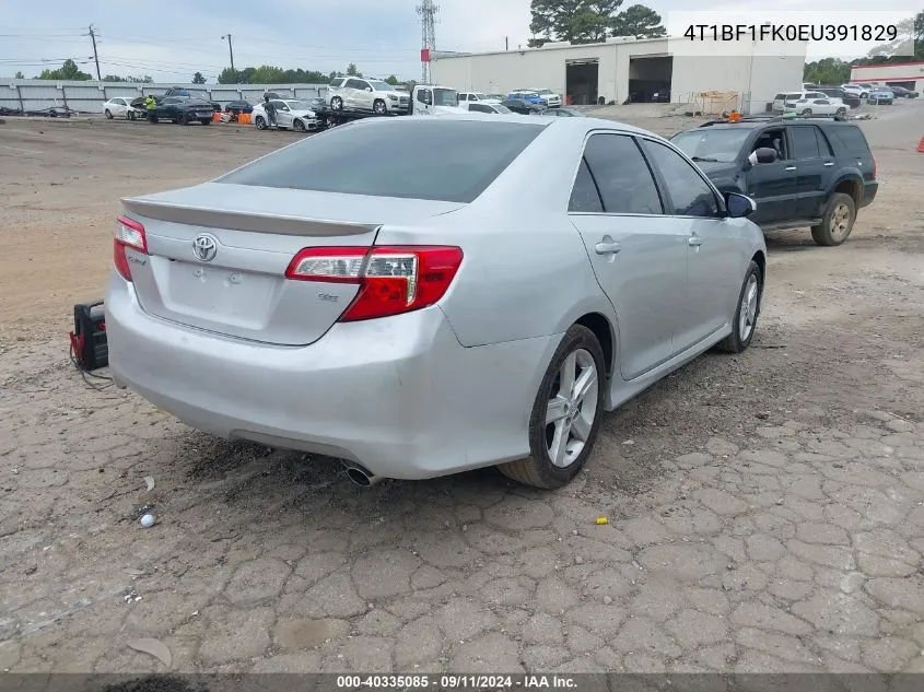 2014 Toyota Camry Se VIN: 4T1BF1FK0EU391829 Lot: 40335085