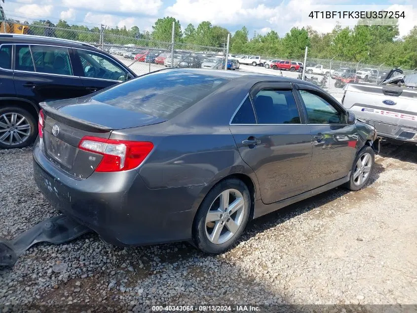 2014 Toyota Camry Se VIN: 4T1BF1FK3EU357254 Lot: 40343065