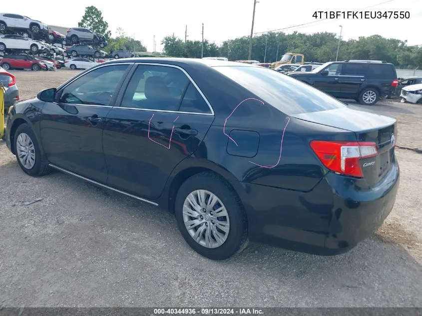 2014 Toyota Camry L/Se/Le/Xle VIN: 4T1BF1FK1EU347550 Lot: 40344936