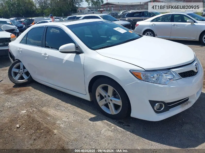 2014 Toyota Camry Se VIN: 4T1BF1FK6EU820925 Lot: 40352025