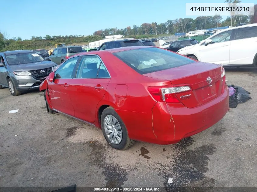 2014 Toyota Camry Le VIN: 4T4BF1FK9ER366210 Lot: 40352913