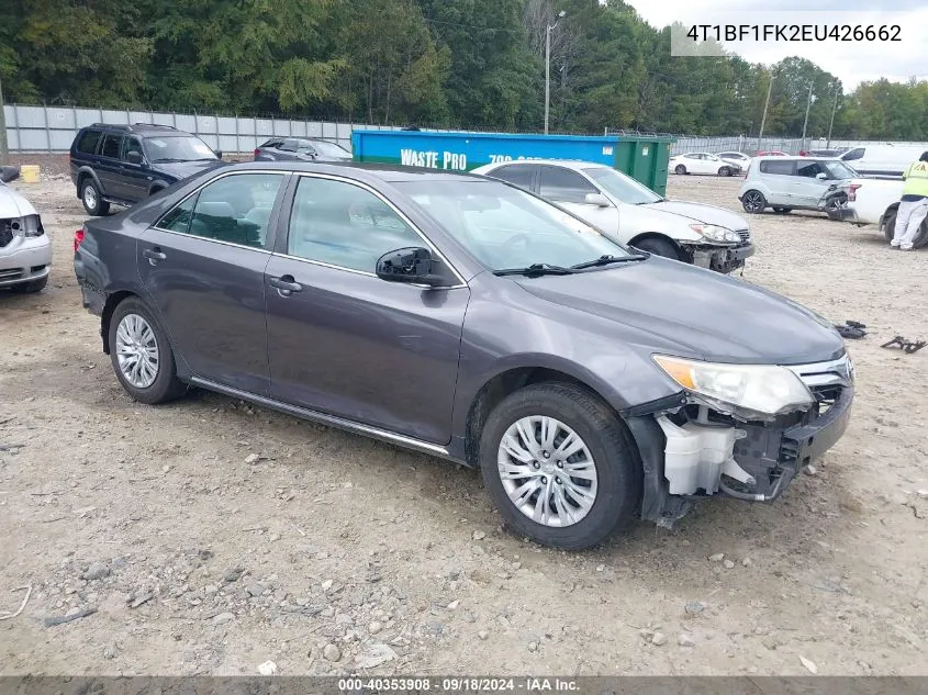 2014 Toyota Camry Le VIN: 4T1BF1FK2EU426662 Lot: 40353908