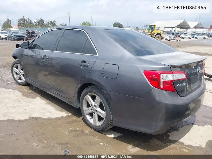 2014 Toyota Camry Se VIN: 4T1BF1FK1EU850365 Lot: 40358657