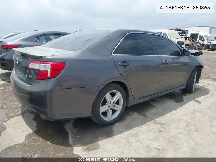 2014 Toyota Camry Se VIN: 4T1BF1FK1EU850365 Lot: 40358657