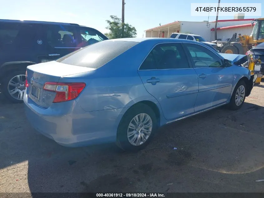 2014 Toyota Camry L/Se/Le/Xle VIN: 4T4BF1FK8ER365579 Lot: 40361912