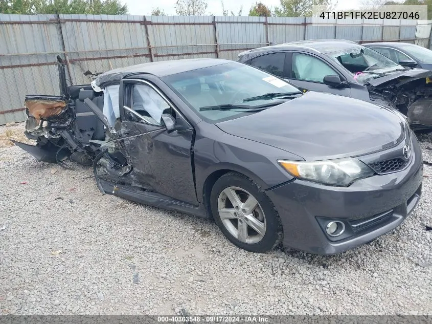 2014 Toyota Camry Se VIN: 4T1BF1FK2EU827046 Lot: 40363548