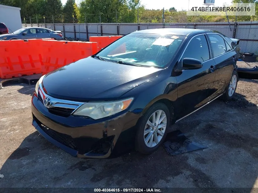 2014 Toyota Camry Xle VIN: 4T4BF1FK8ER406616 Lot: 40364615