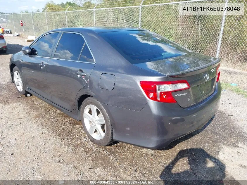 2014 Toyota Camry Se VIN: 4T1BF1FK6EU378048 Lot: 40364933