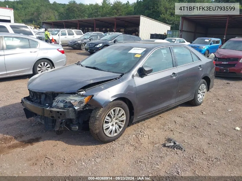 2014 Toyota Camry L VIN: 4T1BF1FK3EU793599 Lot: 40368914