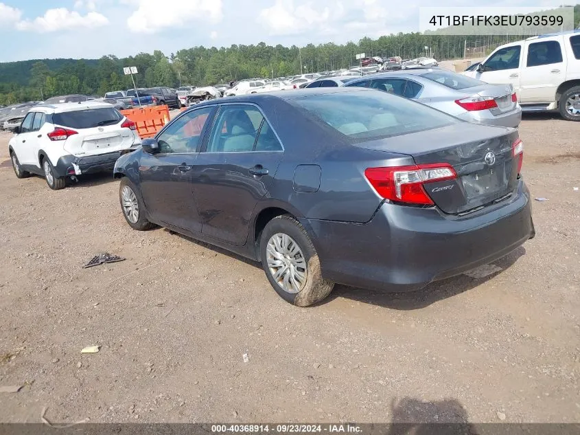 2014 Toyota Camry L VIN: 4T1BF1FK3EU793599 Lot: 40368914