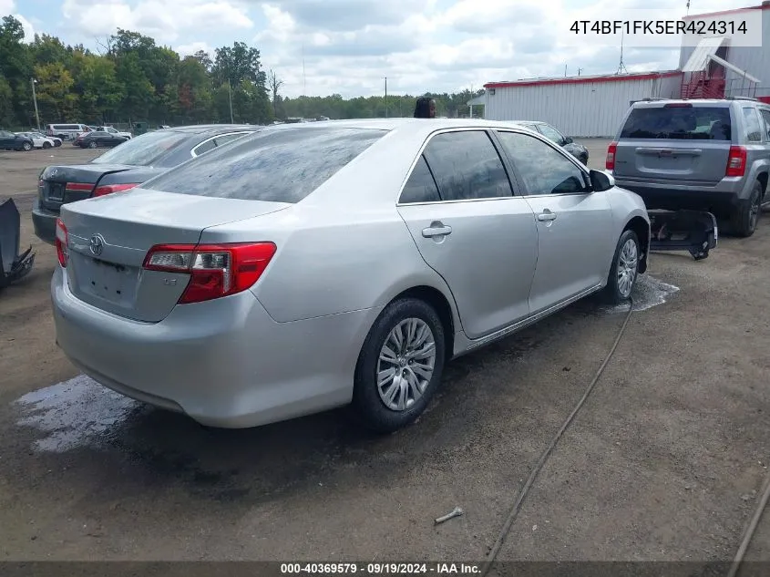 2014 Toyota Camry Le VIN: 4T4BF1FK5ER424314 Lot: 40369579