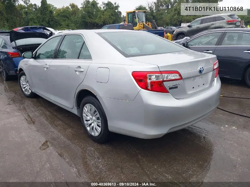 2014 Toyota Camry Hybrid Le VIN: 4T1BD1FK1EU110868 Lot: 40369613