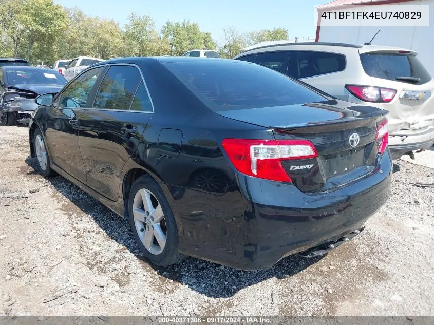 2014 Toyota Camry Se VIN: 4T1BF1FK4EU740829 Lot: 40371308