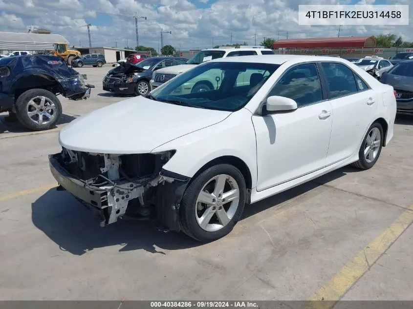 2014 Toyota Camry Se VIN: 4T1BF1FK2EU314458 Lot: 40384286