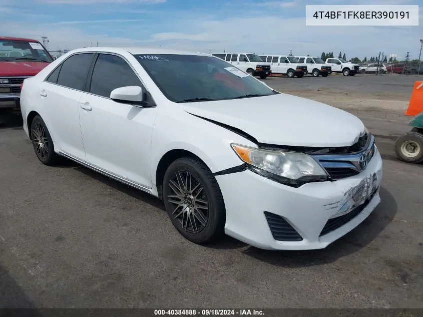 2014 Toyota Camry Le VIN: 4T4BF1FK8ER390191 Lot: 40384888