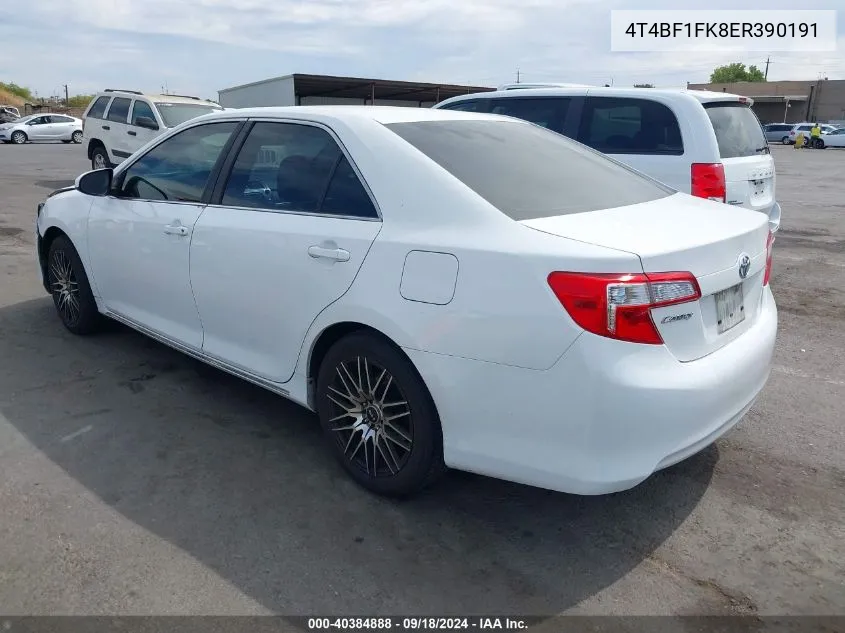 2014 Toyota Camry Le VIN: 4T4BF1FK8ER390191 Lot: 40384888