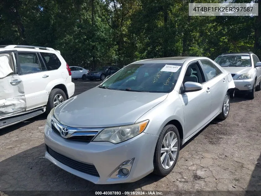 2014 Toyota Camry Xle VIN: 4T4BF1FK2ER397587 Lot: 40387893