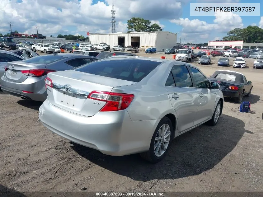 2014 Toyota Camry Xle VIN: 4T4BF1FK2ER397587 Lot: 40387893