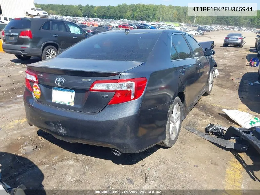 2014 Toyota Camry Se VIN: 4T1BF1FK2EU365944 Lot: 40389993