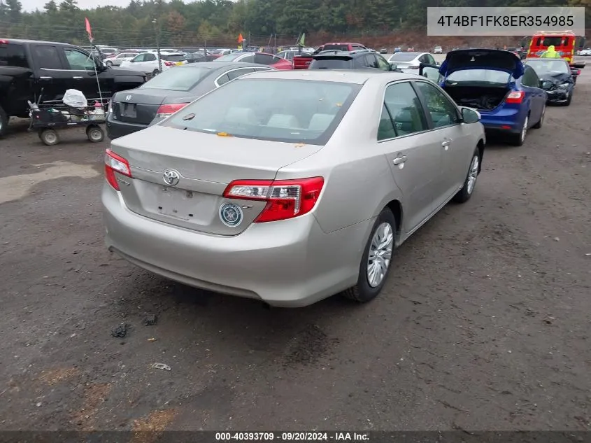 2014 Toyota Camry Le VIN: 4T4BF1FK8ER354985 Lot: 40393709