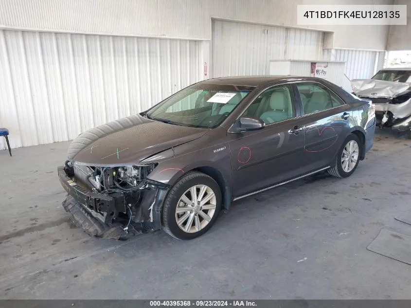 2014 Toyota Camry Hybrid Hybrid/Le/Xle VIN: 4T1BD1FK4EU128135 Lot: 40395368