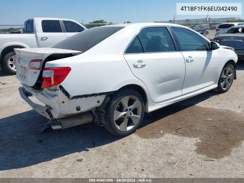 2014 Toyota Camry Se Sport VIN: 4T1BF1FK6EU342490 Lot: 40401056