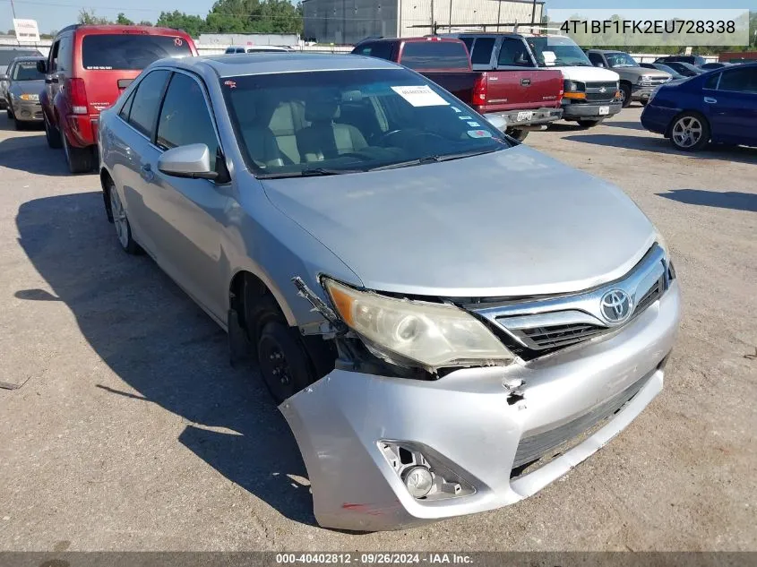 2014 Toyota Camry Xle VIN: 4T1BF1FK2EU728338 Lot: 40402812