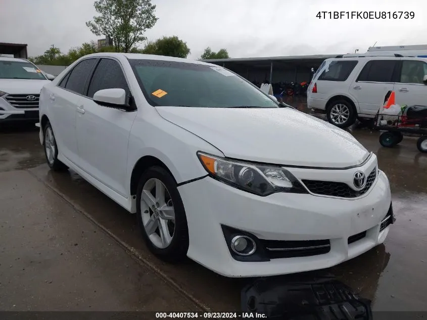 2014 Toyota Camry Se VIN: 4T1BF1FK0EU816739 Lot: 40407534