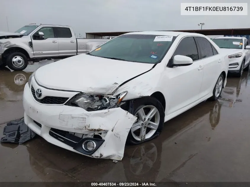 2014 Toyota Camry Se VIN: 4T1BF1FK0EU816739 Lot: 40407534