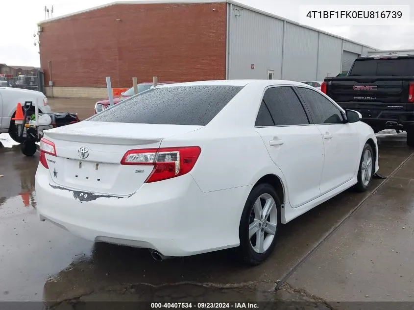 2014 Toyota Camry Se VIN: 4T1BF1FK0EU816739 Lot: 40407534