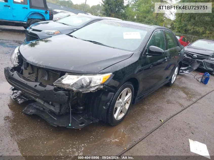 2014 Toyota Camry Se VIN: 4T1BF1FK4EU729751 Lot: 40415956