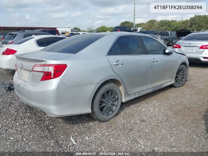 2014 Toyota Camry L/Se/Le/Xle VIN: 4T1BF1FK2EU358394 Lot: 40416157