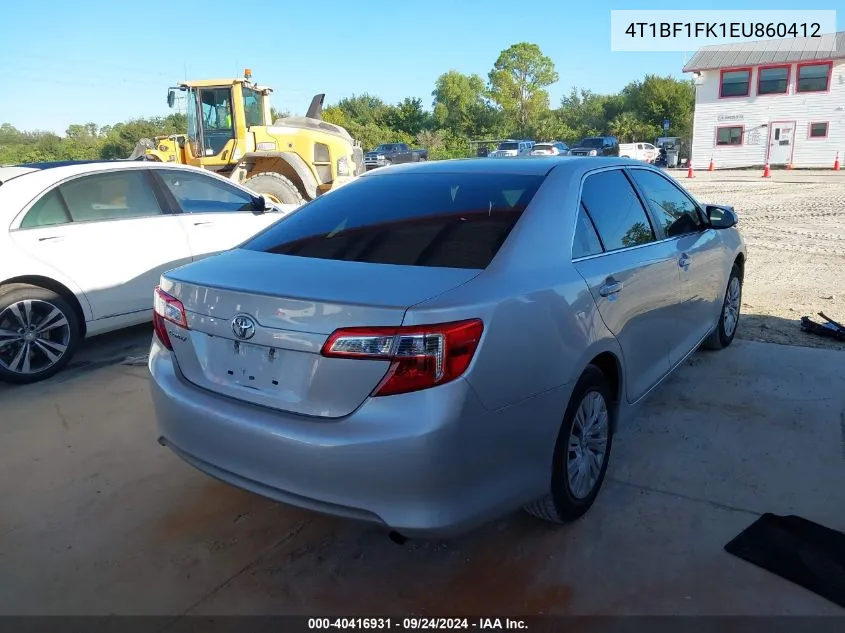 2014 Toyota Camry L/Se/Le/Xle VIN: 4T1BF1FK1EU860412 Lot: 40416931