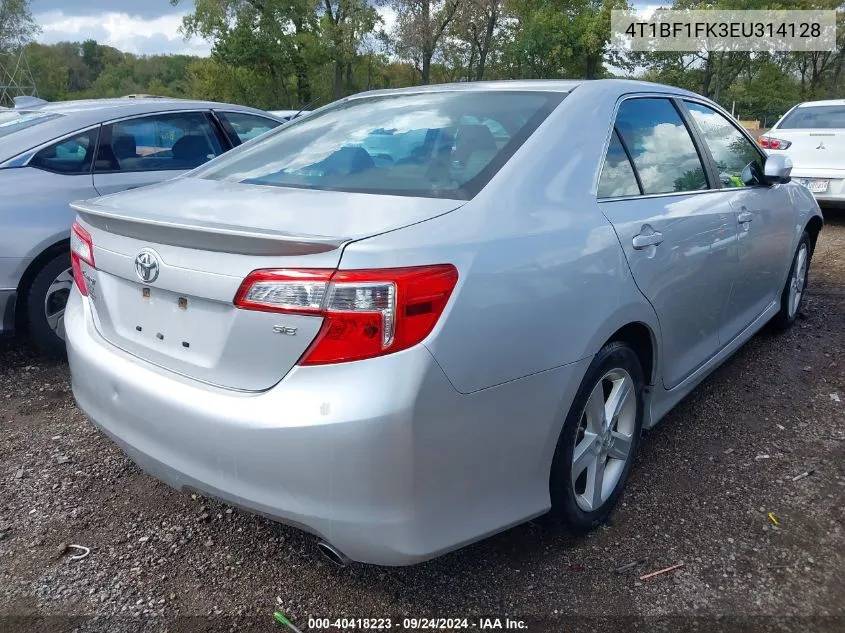 2014 Toyota Camry Se VIN: 4T1BF1FK3EU314128 Lot: 40418223