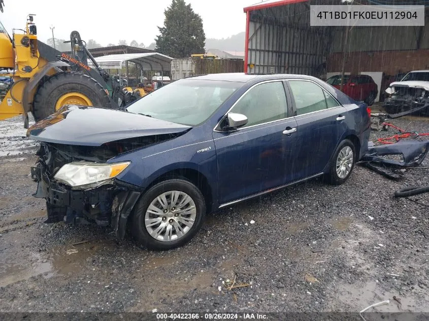 2014 Toyota Camry Hybrid/Le/Xle VIN: 4T1BD1FK0EU112904 Lot: 40422366