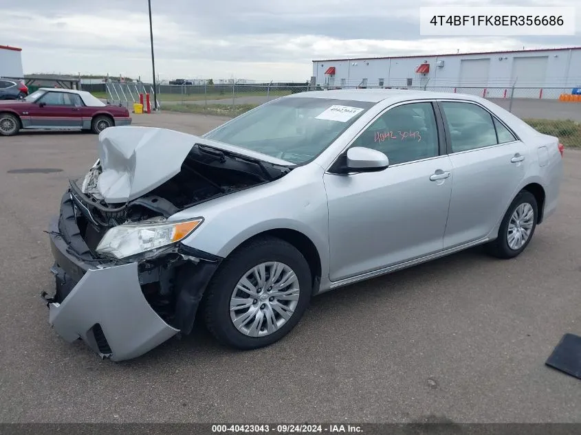 2014 Toyota Camry Le VIN: 4T4BF1FK8ER356686 Lot: 40423043