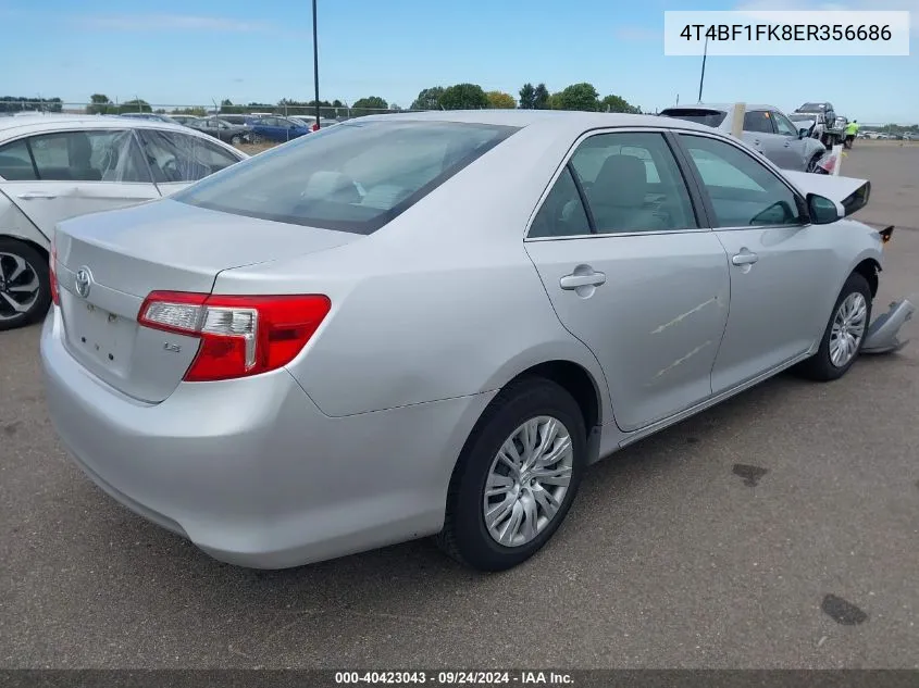 2014 Toyota Camry Le VIN: 4T4BF1FK8ER356686 Lot: 40423043