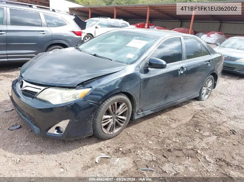 2014 Toyota Camry Se Sport VIN: 4T1BF1FK1EU362002 Lot: 40424807