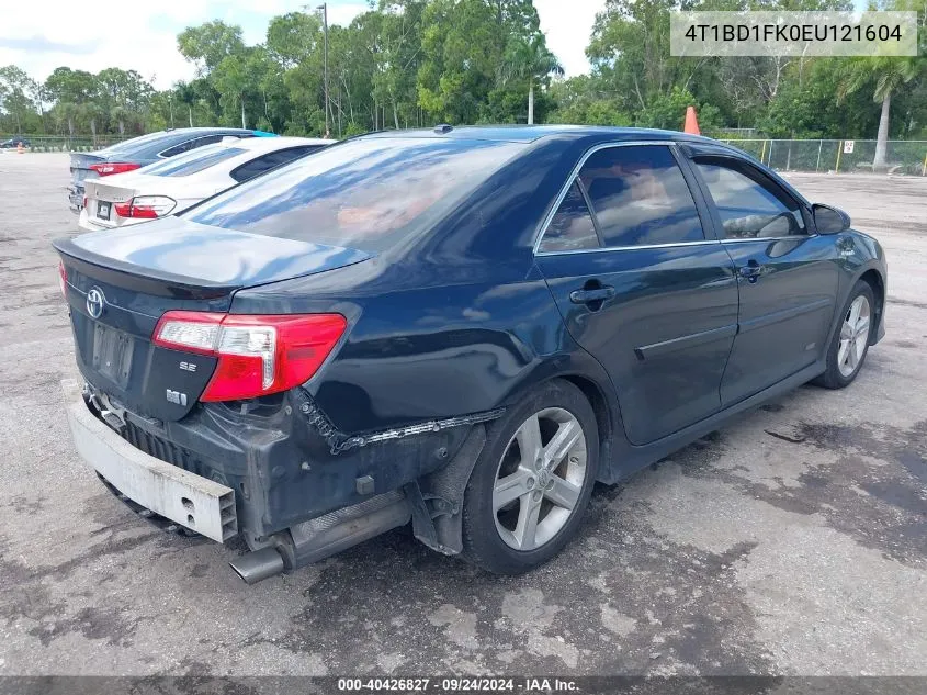 4T1BD1FK0EU121604 2014 Toyota Camry Hybrid Se Limited Edition