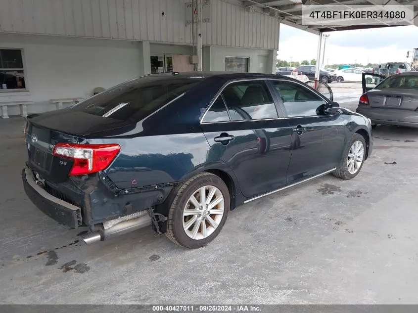 2014 Toyota Camry Xle VIN: 4T4BF1FK0ER344080 Lot: 40427011