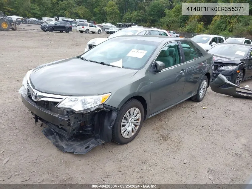 2014 Toyota Camry Le VIN: 4T4BF1FK0ER355371 Lot: 40428304