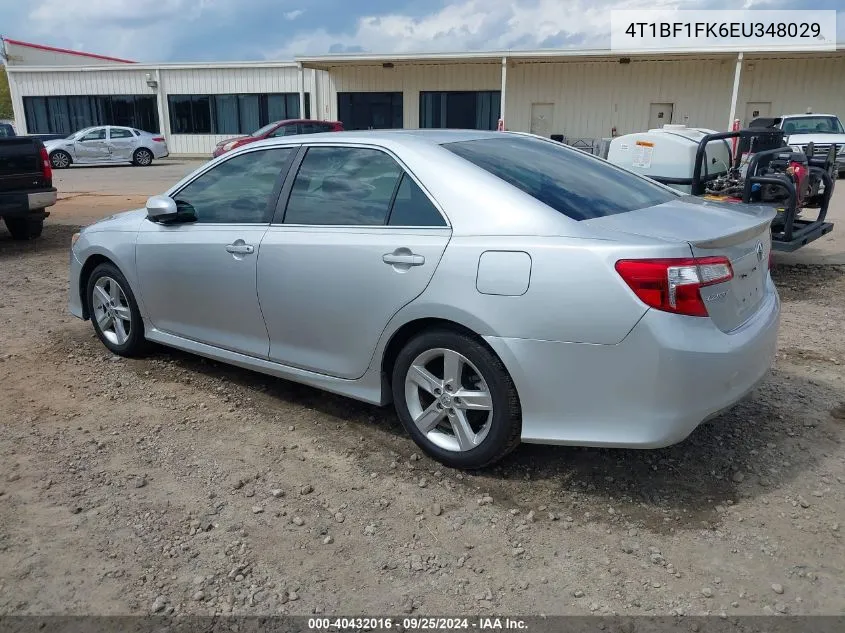 2014 Toyota Camry Se VIN: 4T1BF1FK6EU348029 Lot: 40432016