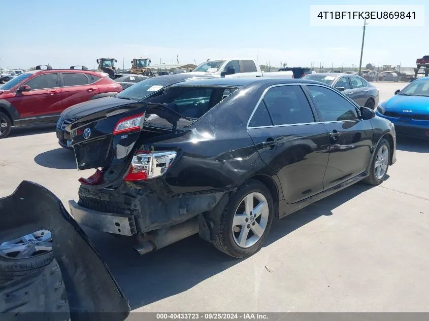 2014 Toyota Camry Se VIN: 4T1BF1FK3EU869841 Lot: 40433723