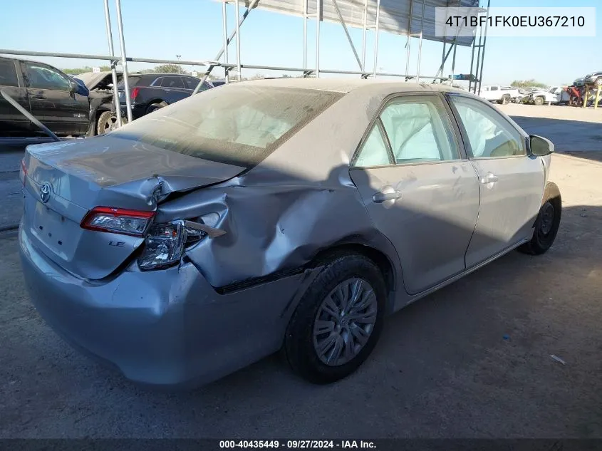 2014 Toyota Camry Le VIN: 4T1BF1FK0EU367210 Lot: 40435449